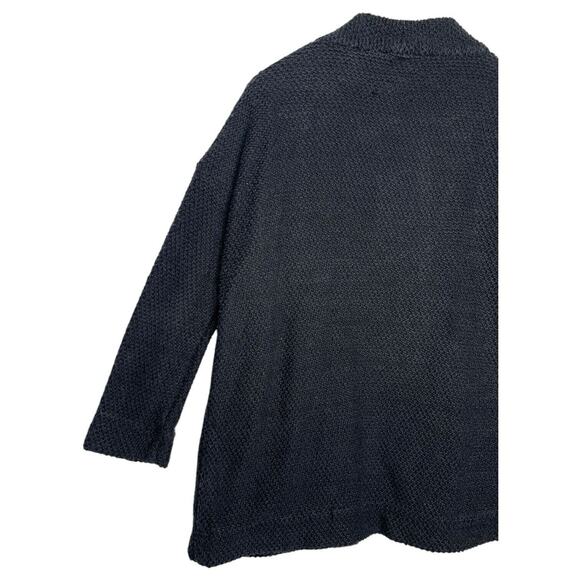 Marine Layer Cardigan Sweater Womens Small Black Open Front Heavyweight Pockets - Picture 8 of 13